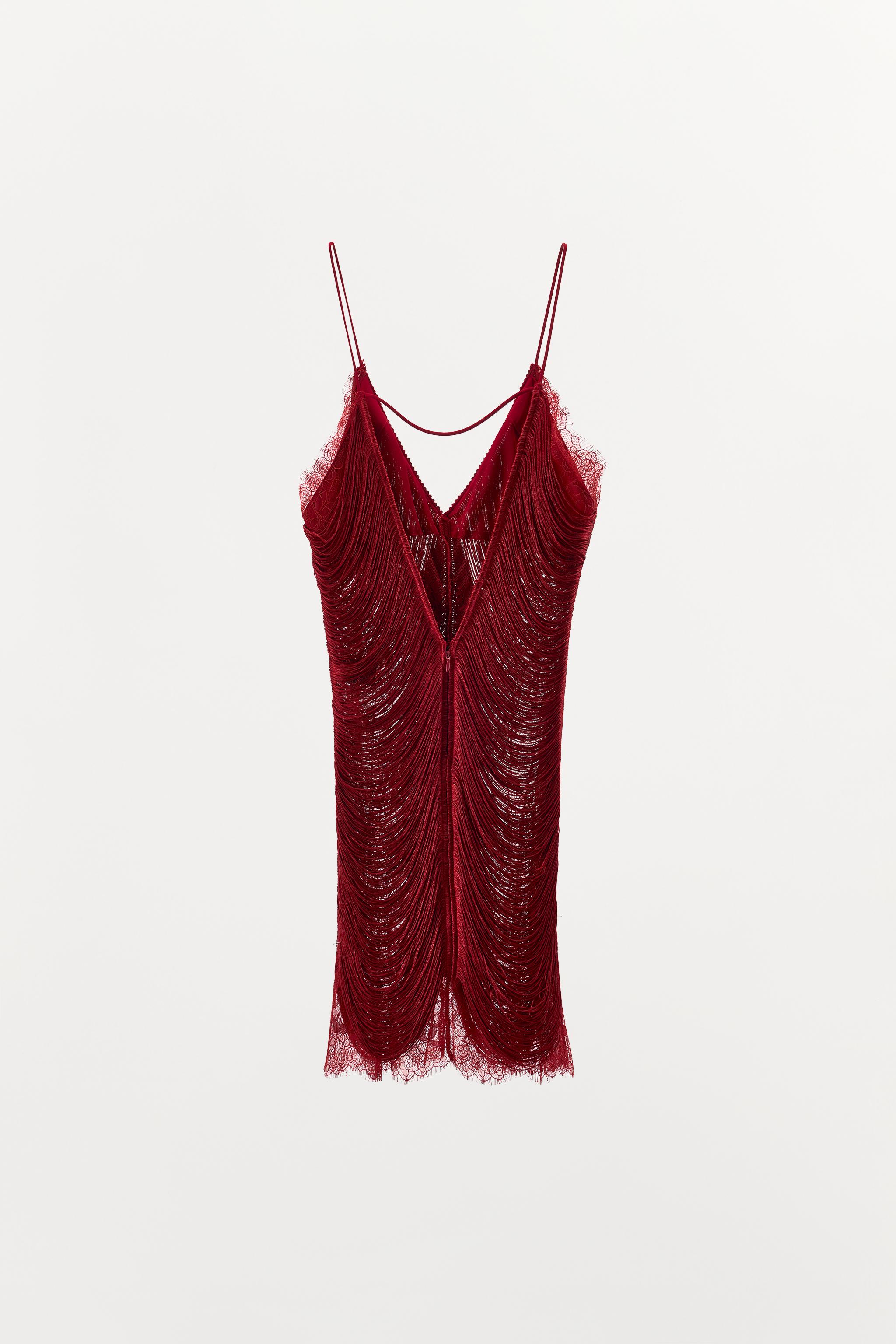 ROBE COURTE DENTELLE FRANGES